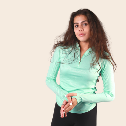 SPARKLY WINTER WARMING SKI THERMAL ZIPPED TOPS